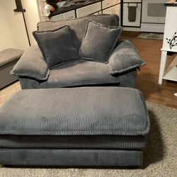 Large Comfortable Chair & Ottoman 