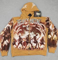Stray Heavy Metal Hoodie Mens XXL Full Zip Skull Band Graphic w/ Rhinestones NWT