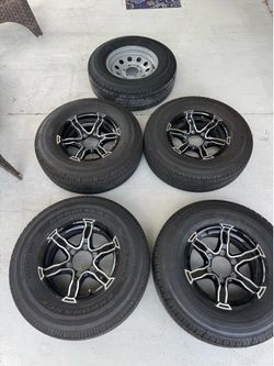 Trailer Rims 15"x 6"- 6 on 5-1/2" Liger Aluminum Wheel & 225 75 15 endurance tires