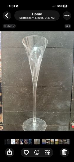 set of six crystal champagne flutes