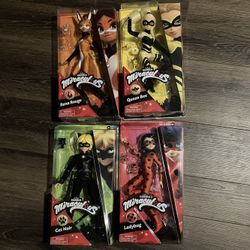 Miraculous Ladybug dolls Ladybug, Cat Noir, Rena Rouge, Queen Bee