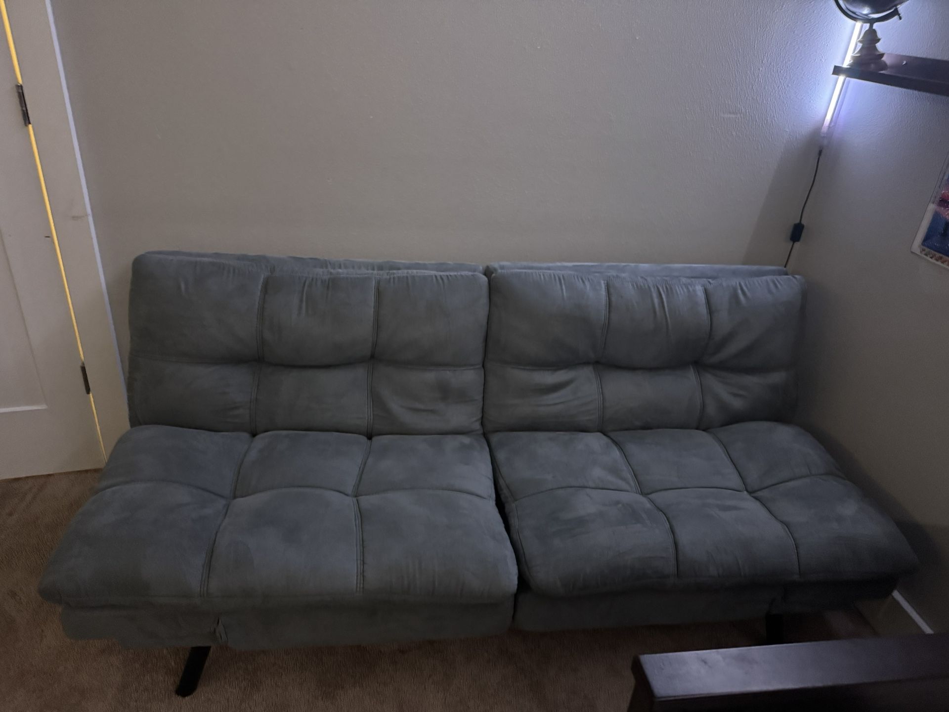 Convertible Futon Sofa Bed with Adjustable Armrests