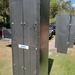 Black and Gray lockers. You can use it for your personal belongings or you can use it individually. They will lock individually lockers.
