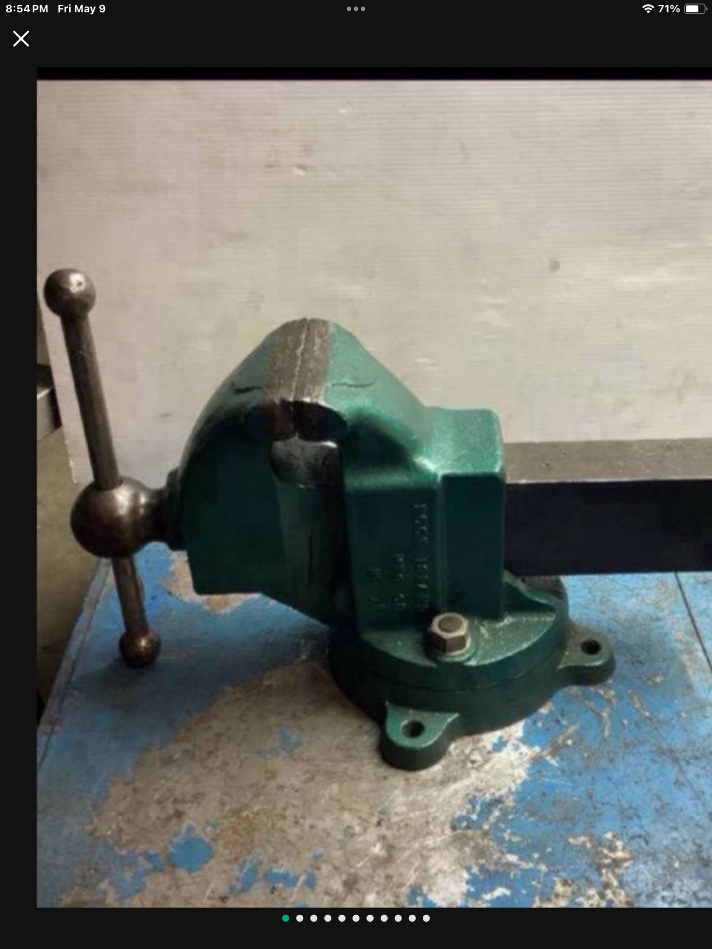 Rock Island 75 Vise / 4 1/2 Jaws / Opens 7 Inches / Swivel Base / 90 Pounds / Made In USA Vice /