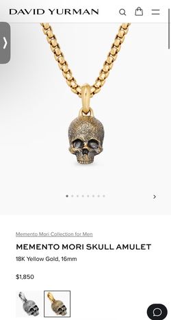 David Yurman Memento Mori Skull Amulet- gold