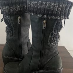 Ugg Australia Womens Black Suede 1936 SKYLAIR Wedge Heel Size 8