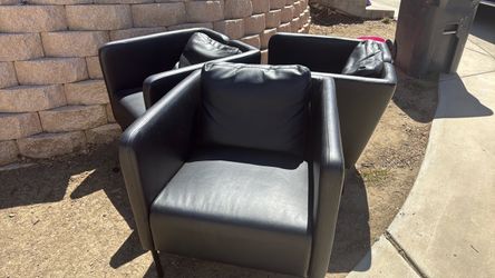 Black cushion chairs