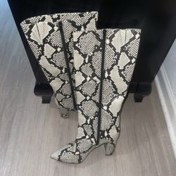 INC Snake Skin Knee High Boots Sz 9