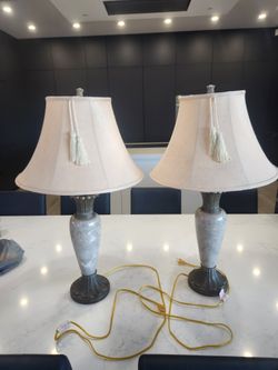 Pair Marble Lamps