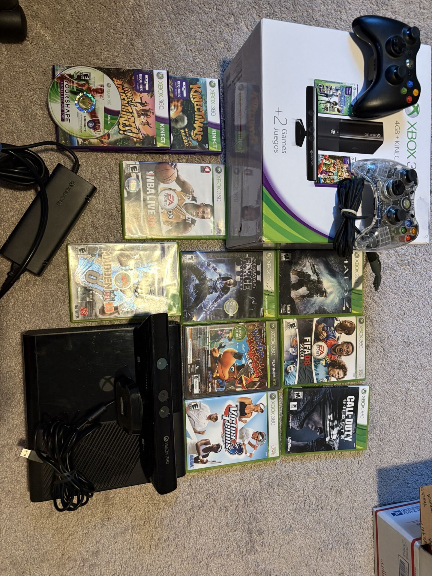 Xbox 360 + Kinect + 12 Games (hablo Espanol)