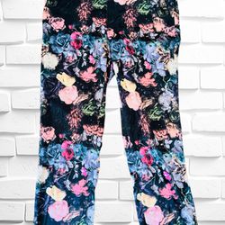 ASOS Design Men’s Size 34x30 Satin Floral Print Smart Slim Fit Pants • Pockets
