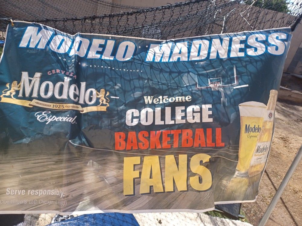 Modelo Madness Hanging Poster Beer Sign Bar College Basketball March Madness Party