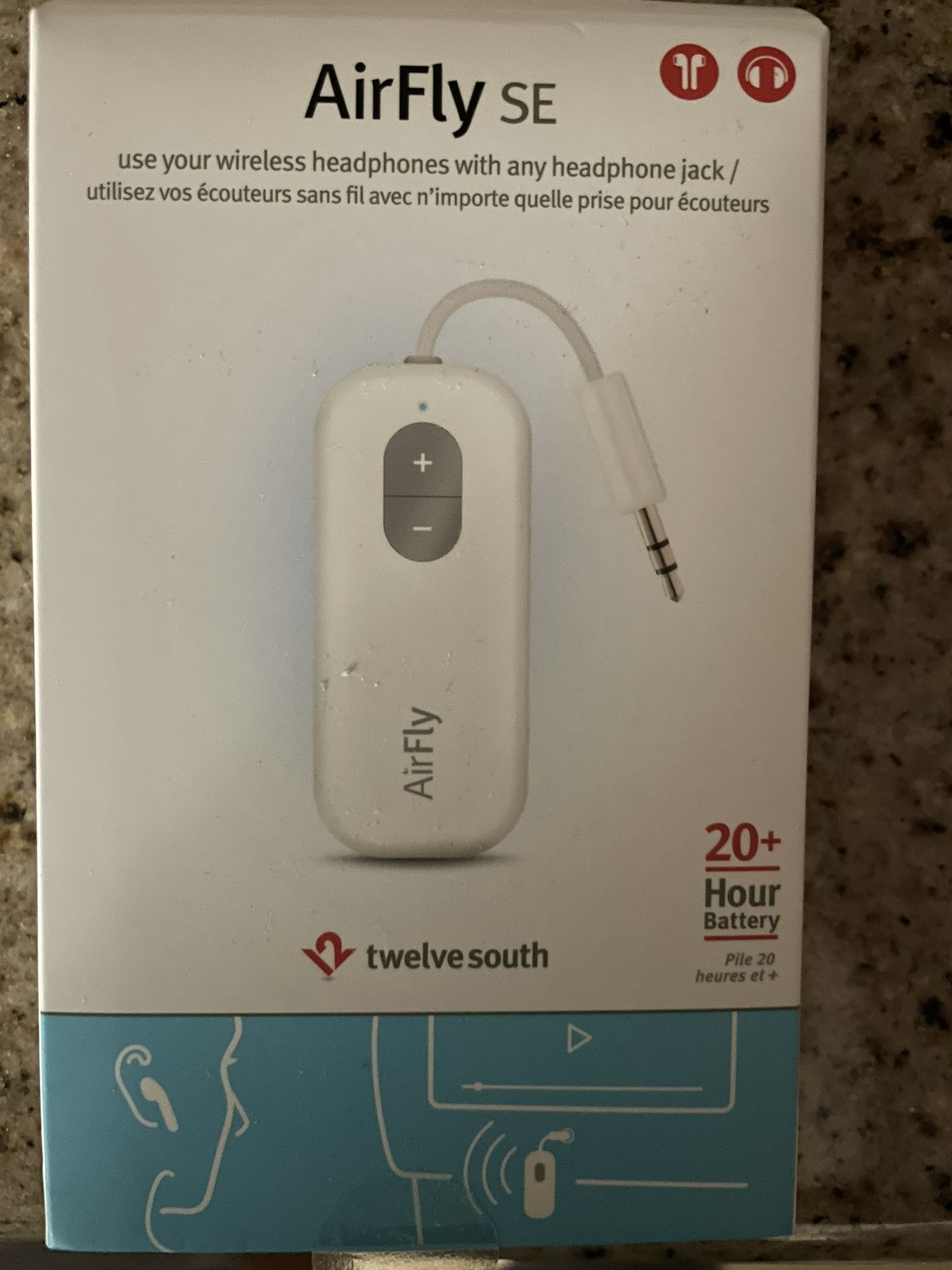 Airfly SE Bluetooth Wireless Audio Transmitter Adaptor For AirPods/Headphones.