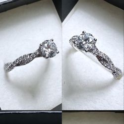 Diamond ring lab created 1 karat with 38 diamond around 