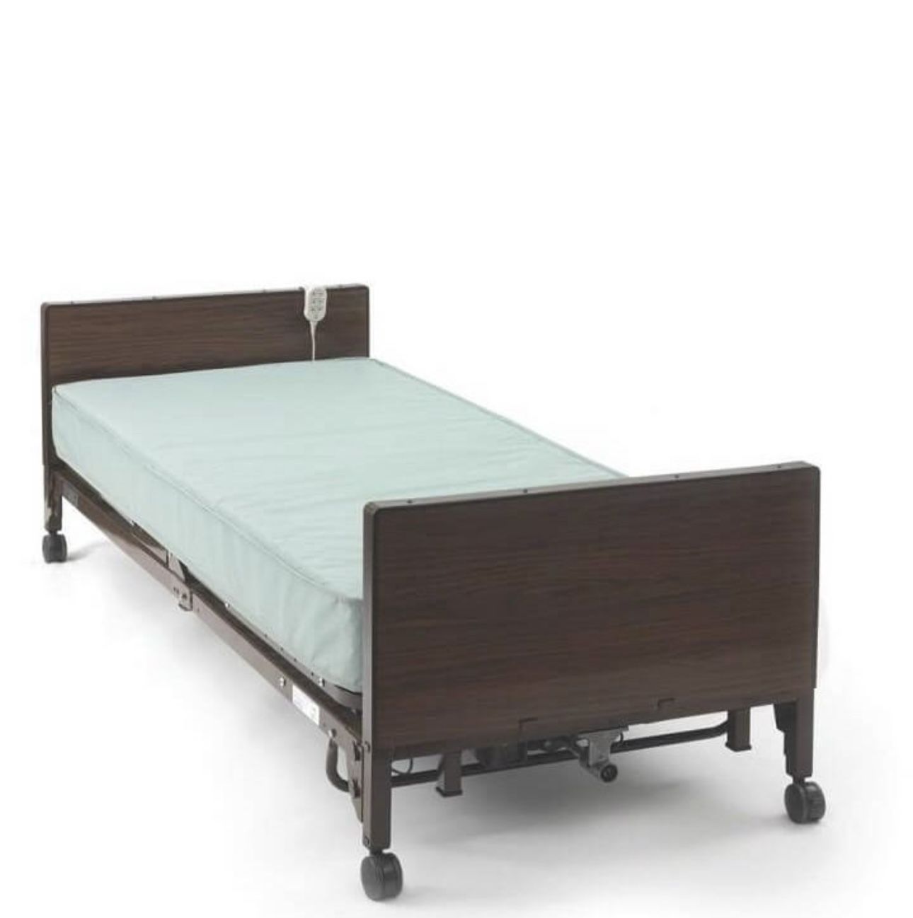Semi electric light weight home care bed with bed rails 
