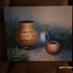 Sothwest  Signed (THOMAS) Navajo OIL ON CANVAS PAINTING 