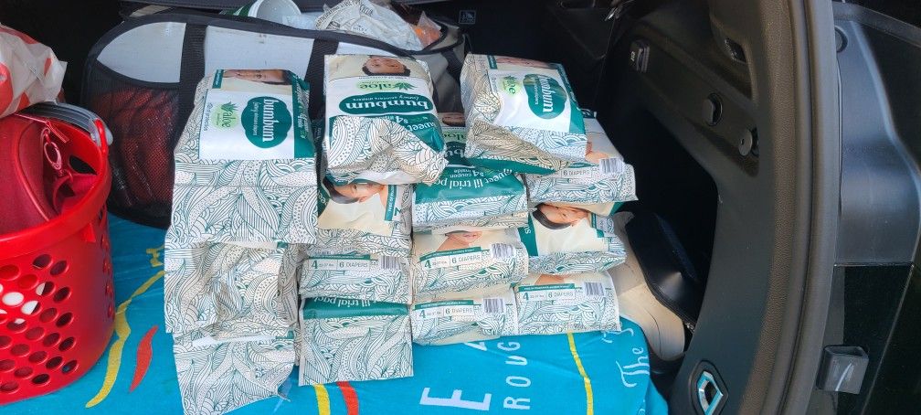 BRAND NEW UNOPENED BUMBUM 6PK DIAPERS SIZE 3-5