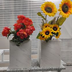 2 Custom made quartz flower pots 