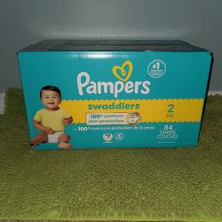Box 84 Diapers #2 Pampers Swaddlers 