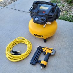 DEWALT 6 Gal. 18-Gauge Brad Nailer and Heavy-Duty Pancake Electric Air Compressor Combo Kit