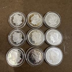 Morgan Dollar  copies coins (not silver) 9 pieces 