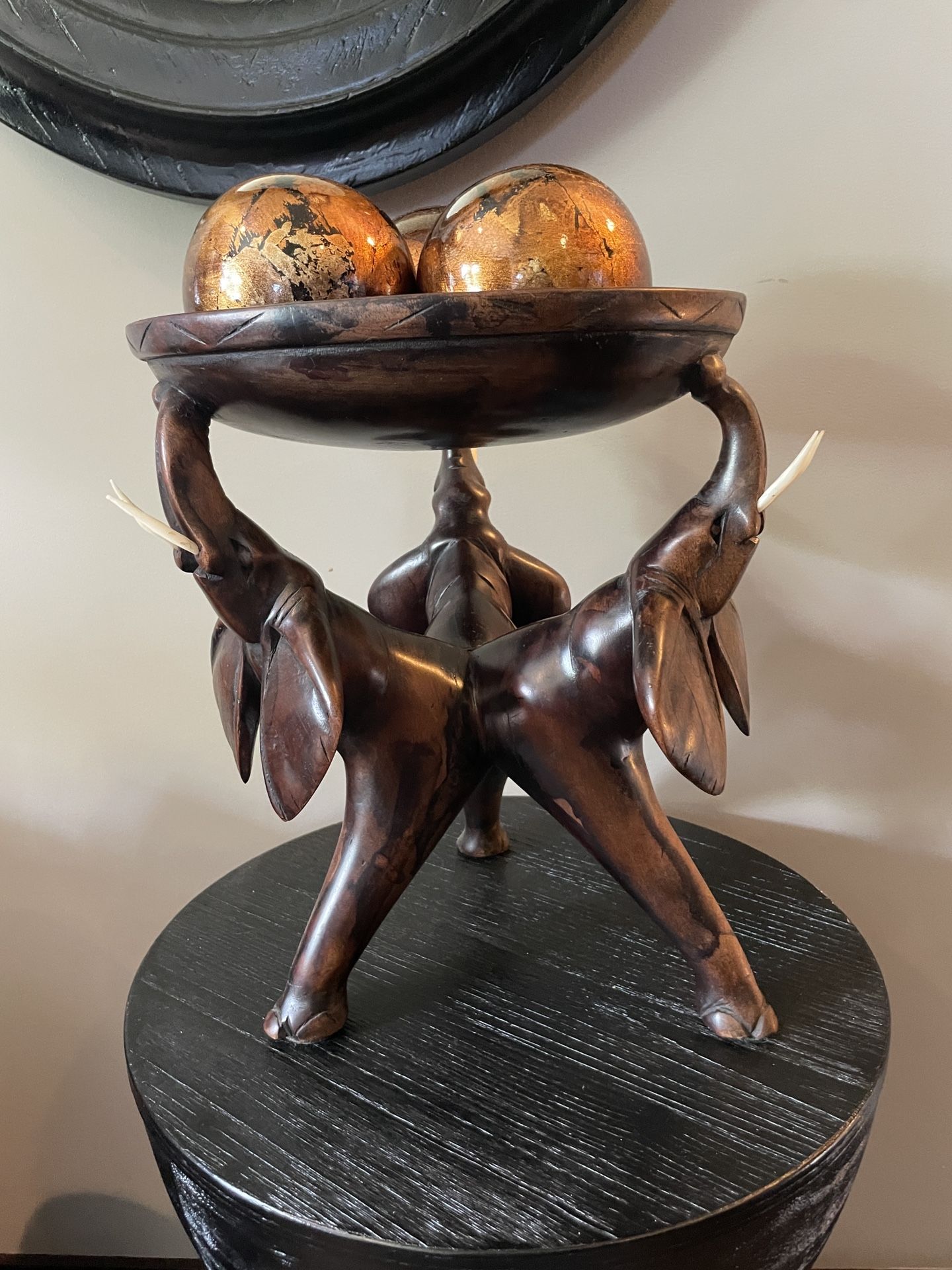 Vintage Wood Elephant Stand - Read Description