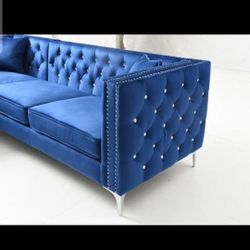 45% Off Brand NEW Sectional 100% Velvet Sofa W Chaise Free  delivery 