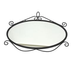 Wrought Iron Wall Mounted Oval Mirror 