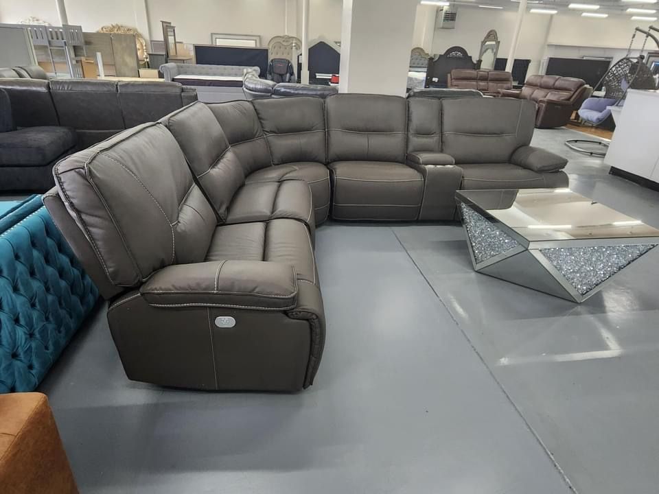 Leather Sectional Recliner