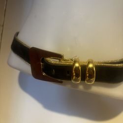 Vintage escada dress suit accessory belt gold buckle rare y2k