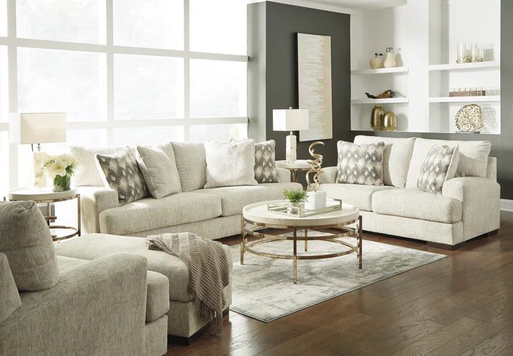 Caretti Parchment Living Room Set (Sofa Loveseat , Couch Sectional Options 