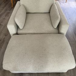 Refined Oversized  Chair & Ottoman