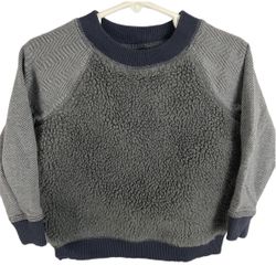 TEA sherpa cotton pullover gray sweater Size 18-24