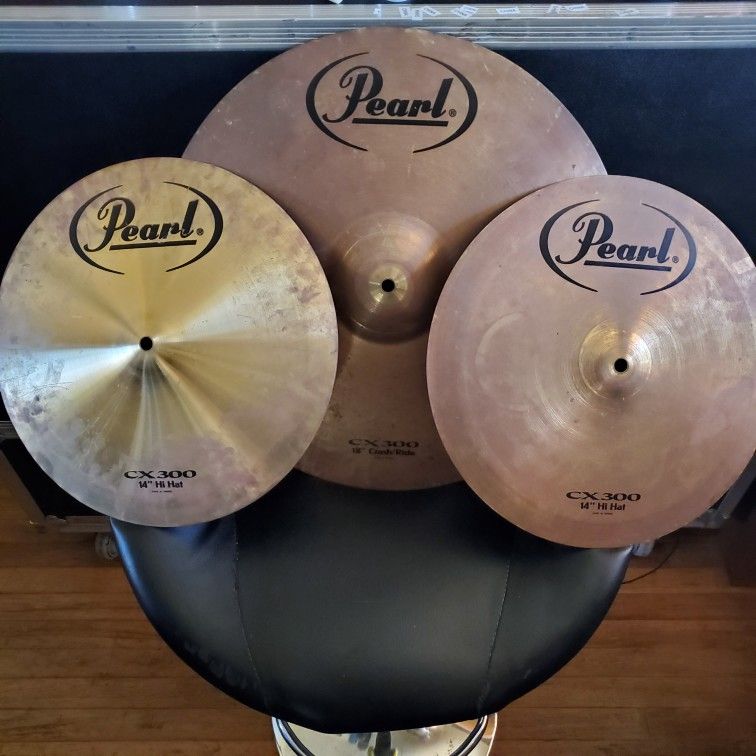 PEARL Cymbals For Drumset 18" Crash/ Ride & 14" Hats for Sale in Long