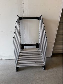 Multi-Position Folding Aluminum Ladder 12-Step 300 lb 17 ft Silver/Black