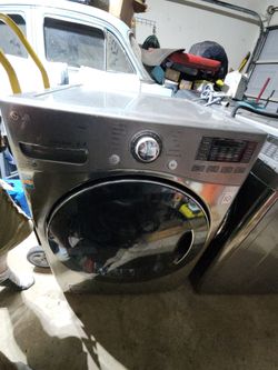 LG front loader washer and dryer.