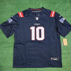 New England Patriots Drake Maye Blue Jersey 