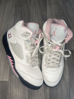 Medium soft pink Jordan 5s