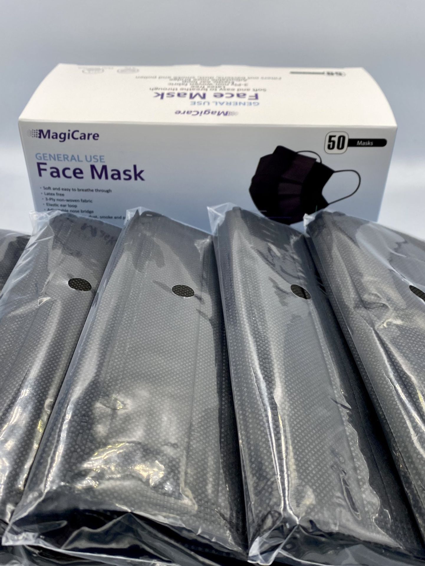 Black Disposable Face Masks — 50 pc
