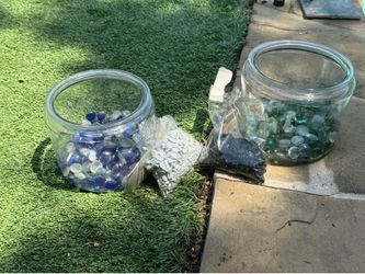 At-Home Date Night Terrarium Set: Dual Glass Jars + Decorative Stone Mixes