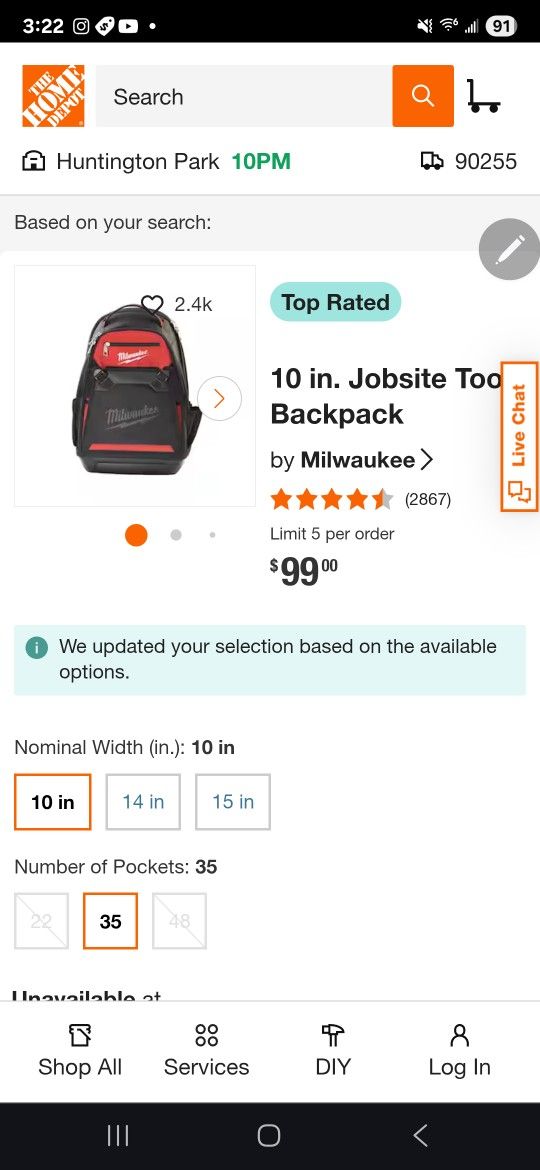 Milwaukee 10 in. Jobsite Tool Backpack