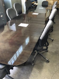 16’ conference table with three modules
