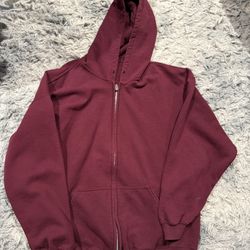 Agony Skating Skater Zip Up Hoodie Maroon Burgandy Red Graphic On Back