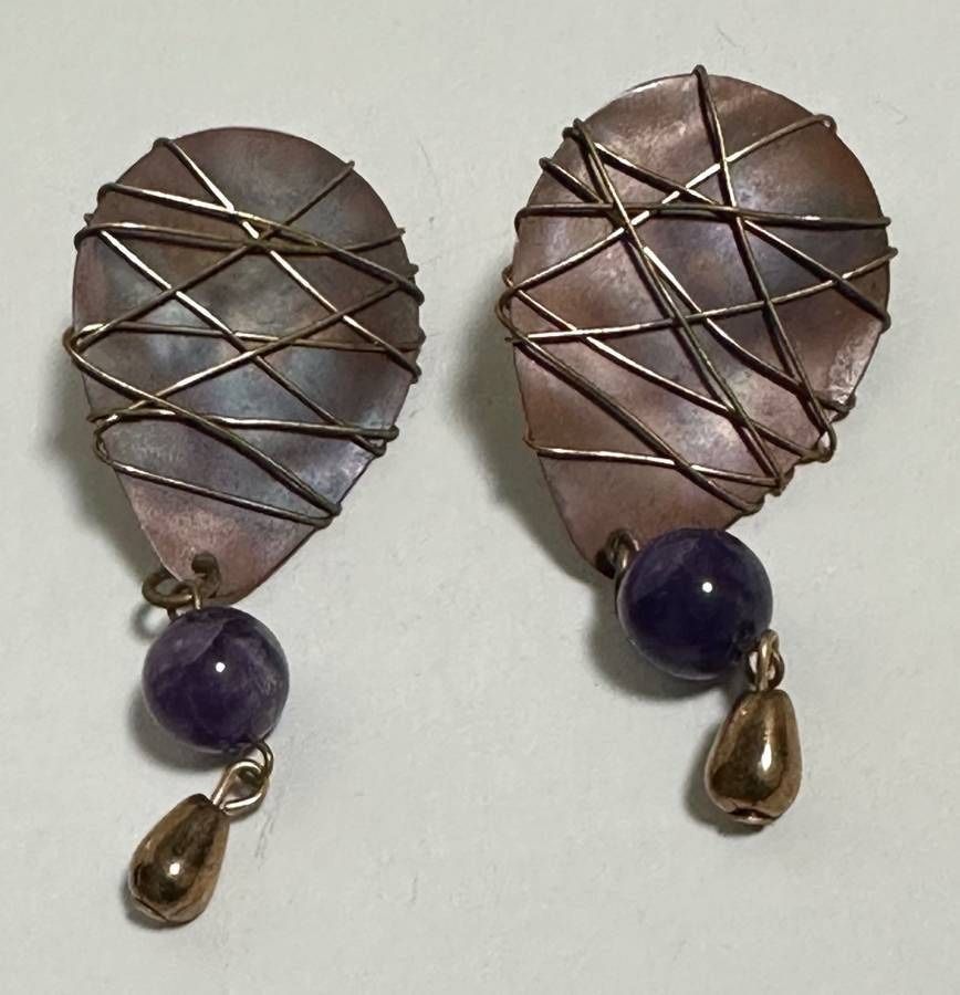 Wire Wrapped And Beads Jo Marz Jewelry Stud Earrings