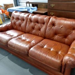 Genuine Top Grain Leather Couch by Classic Leather, Hickory, NC