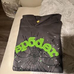 Sp5der “Wait Web” Hoodie Size M