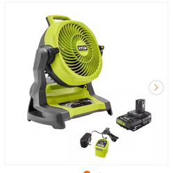 Ryobi Quiet Fan With Water Mist 18v Portable 
