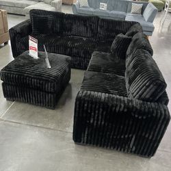 New Black Sectional 