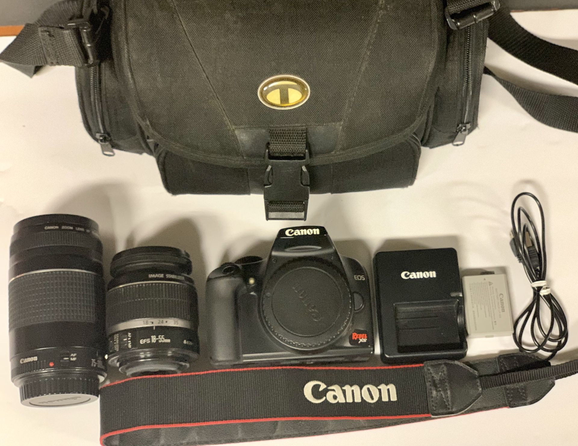 Canon XS Rebel DSLR Bundle w/ 18-55mm & 75-300mm Lenses