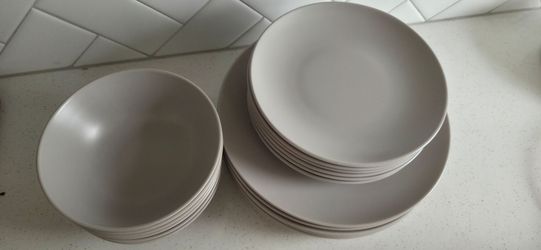 IKEA 18-piece dinnerware Matte Light Grey Set